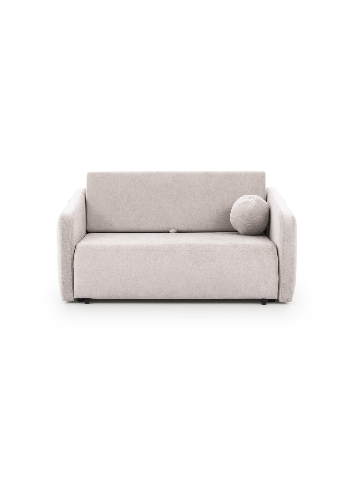 Canapea Zeldia 155 gri deschis chenille hidrofob cu pernă decorativă, vedere frontală