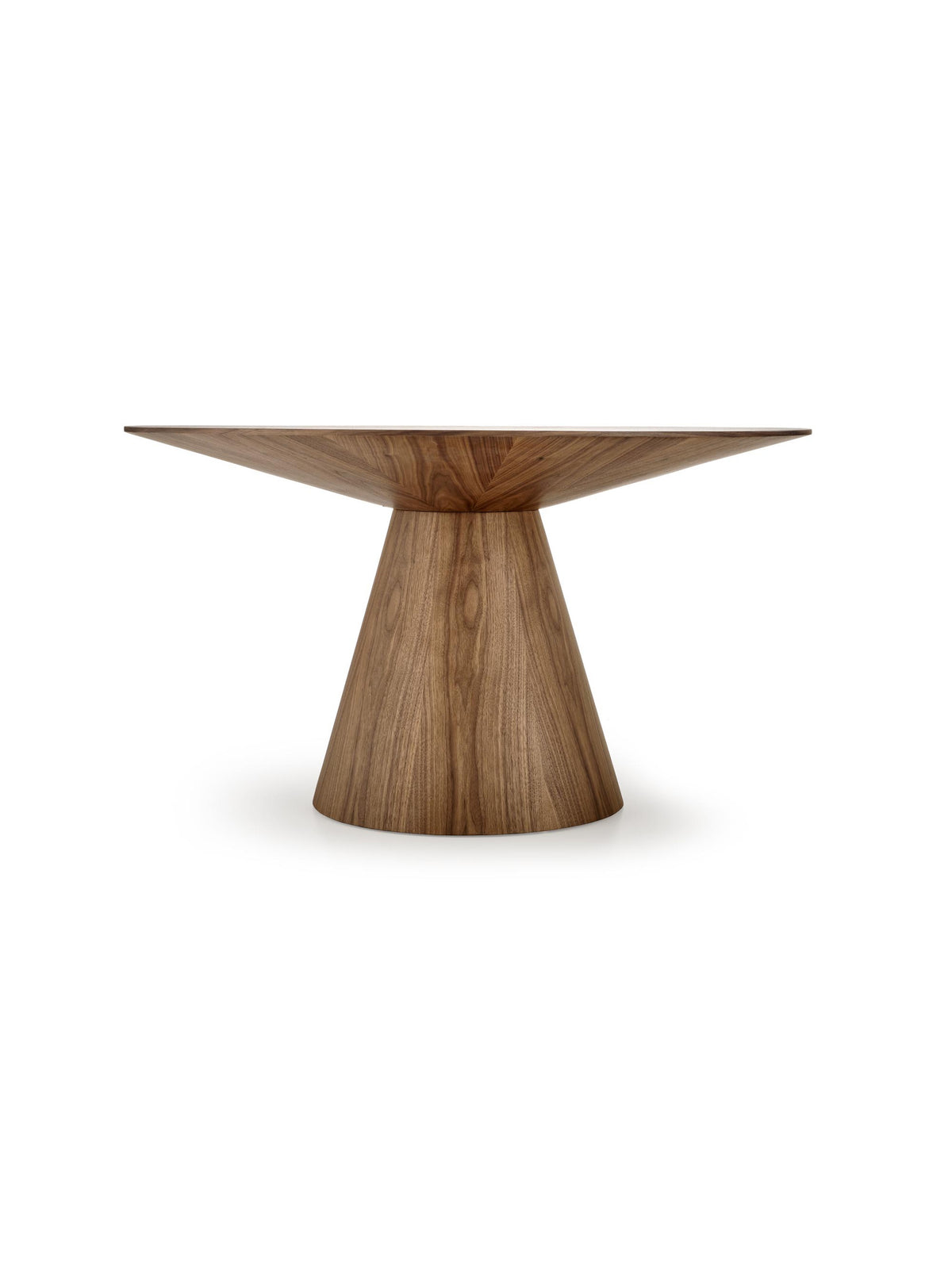 Masă rotundă Doran 136 cm culoare nuc, picior conic