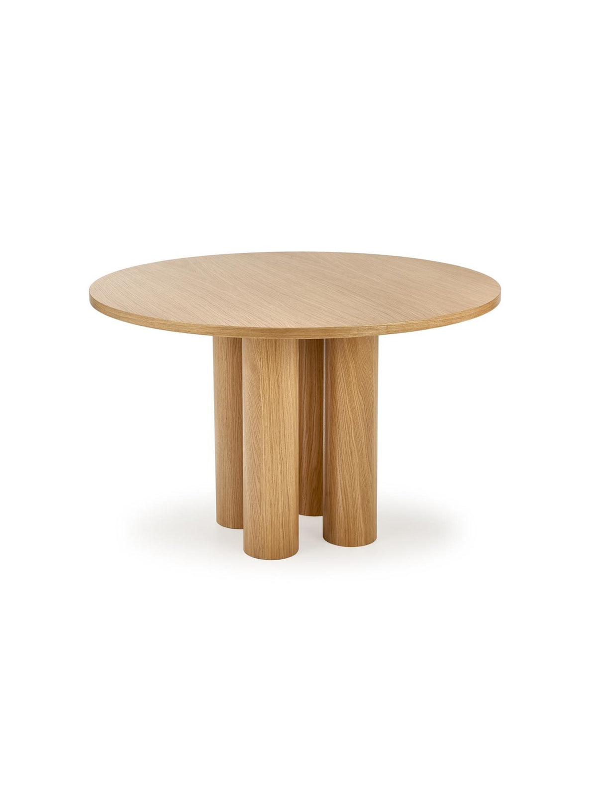 Masă rotundă Gravon 120 cm din stejar natural, lemn deschis, picioare drepte