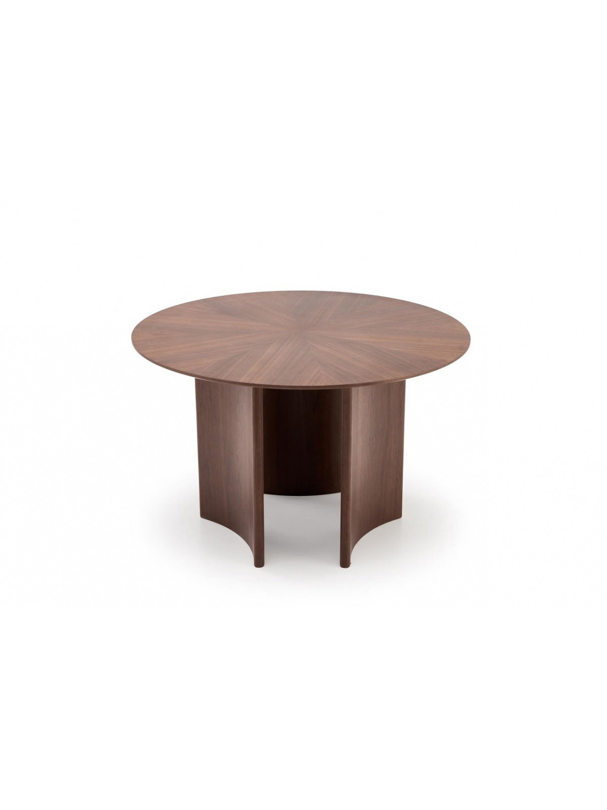 Masă rotundă Merulio 120 cm culoare nuc cu picioare MDF