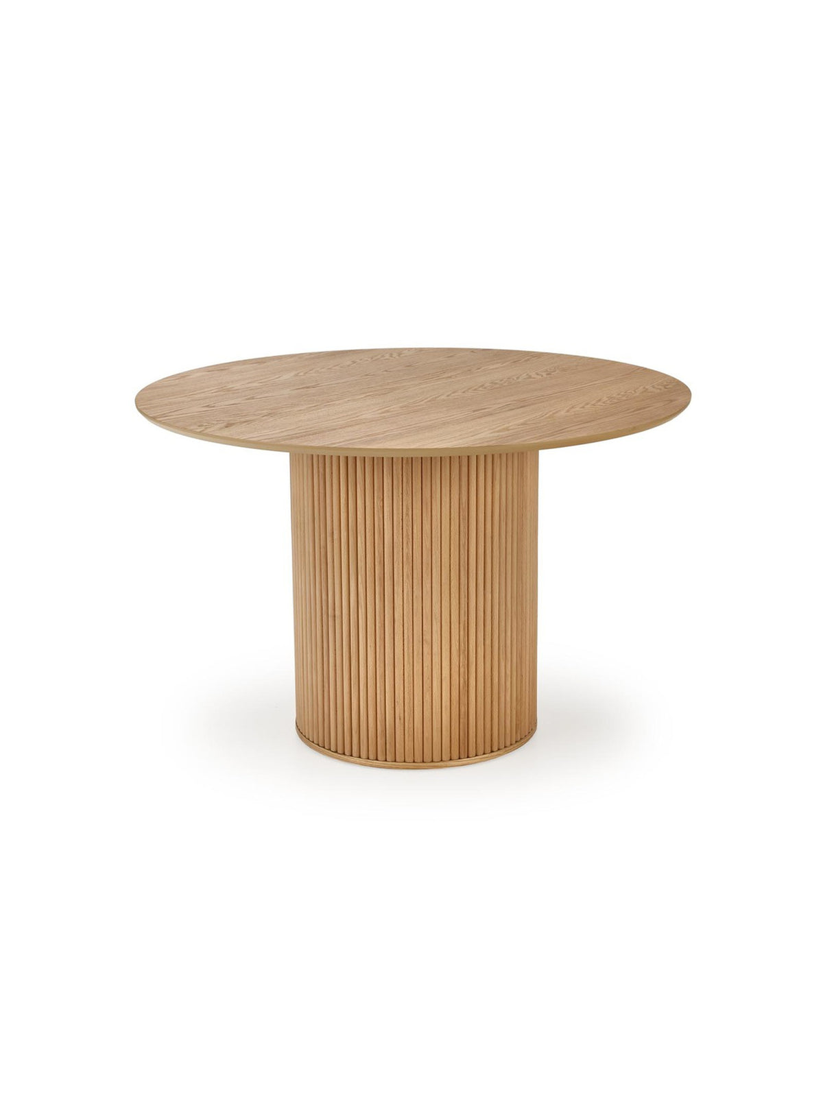 Masă rotundă Rodlin 120 cm cu blat și picior din stejar natural