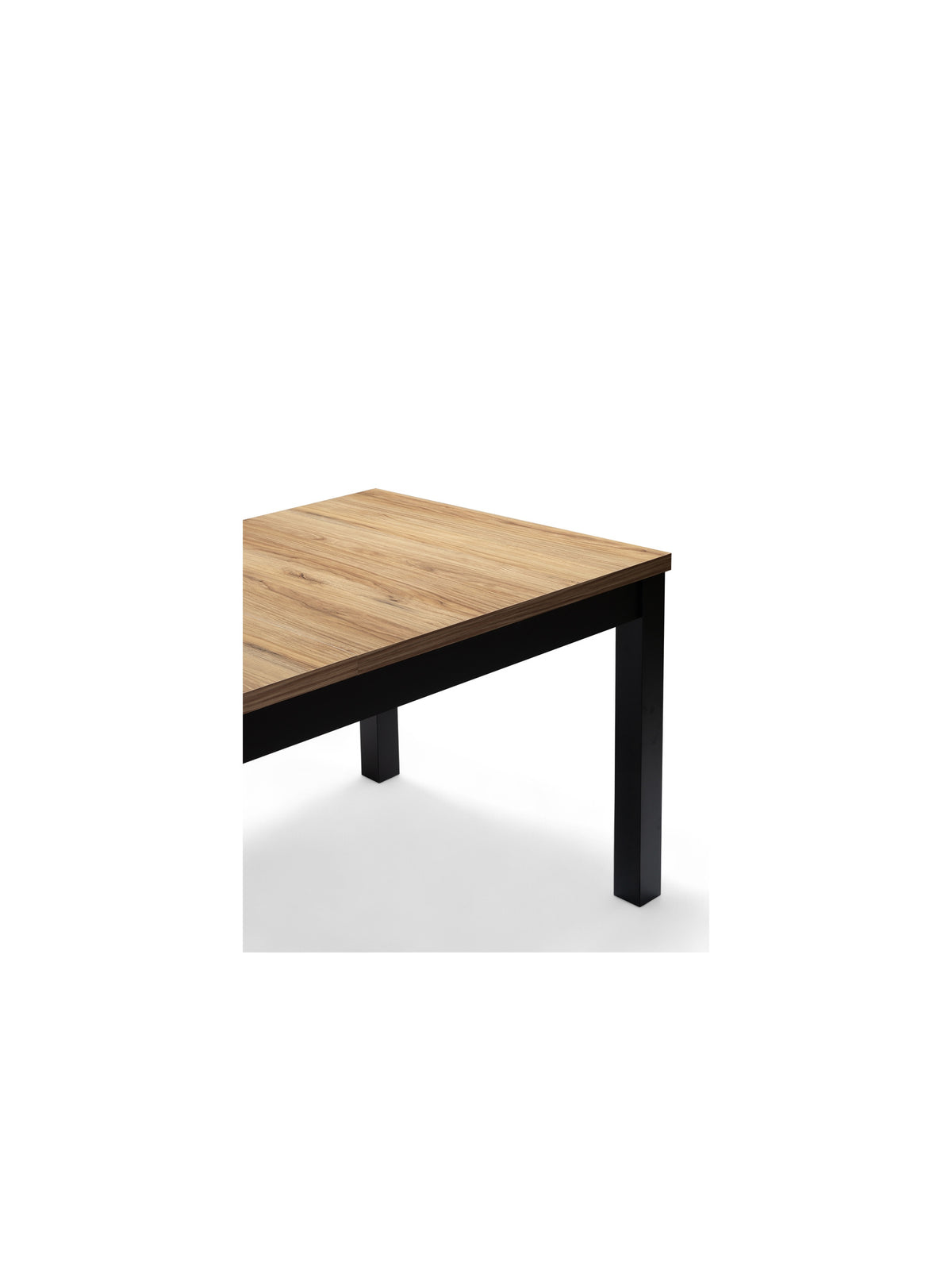 Masa extensibilă Werona 140-220x80 cm stejar pradawny cu picioare negre, detaliu picior masă