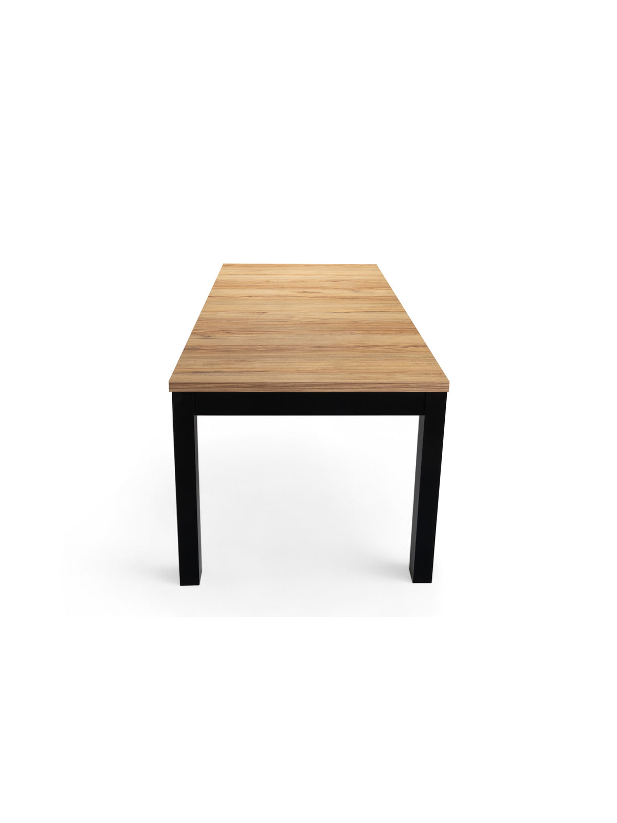 Masa extensibilă Werona 160-200x90 cm stejar antichizat cu picioare negre, vedere de sus