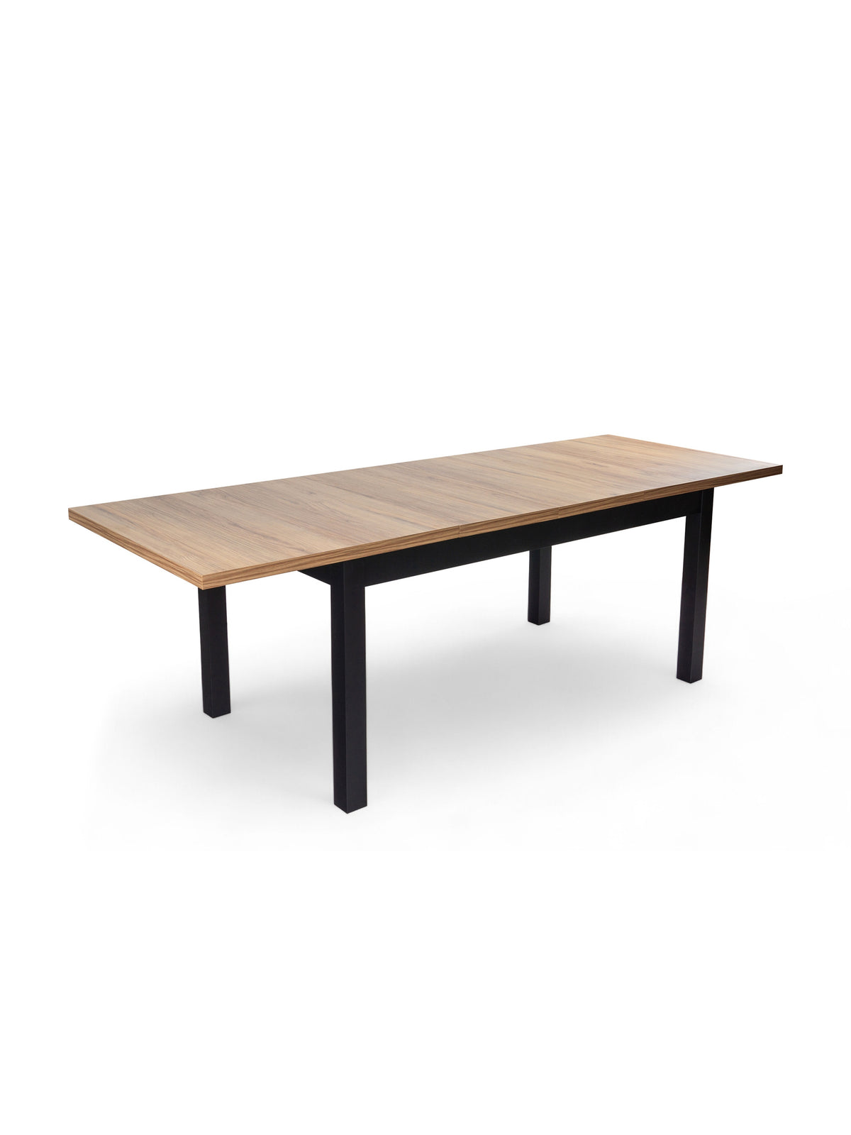 Masă extensibilă Werona 160-200x90 cm stejar antic cu picioare negre, vedere frontală