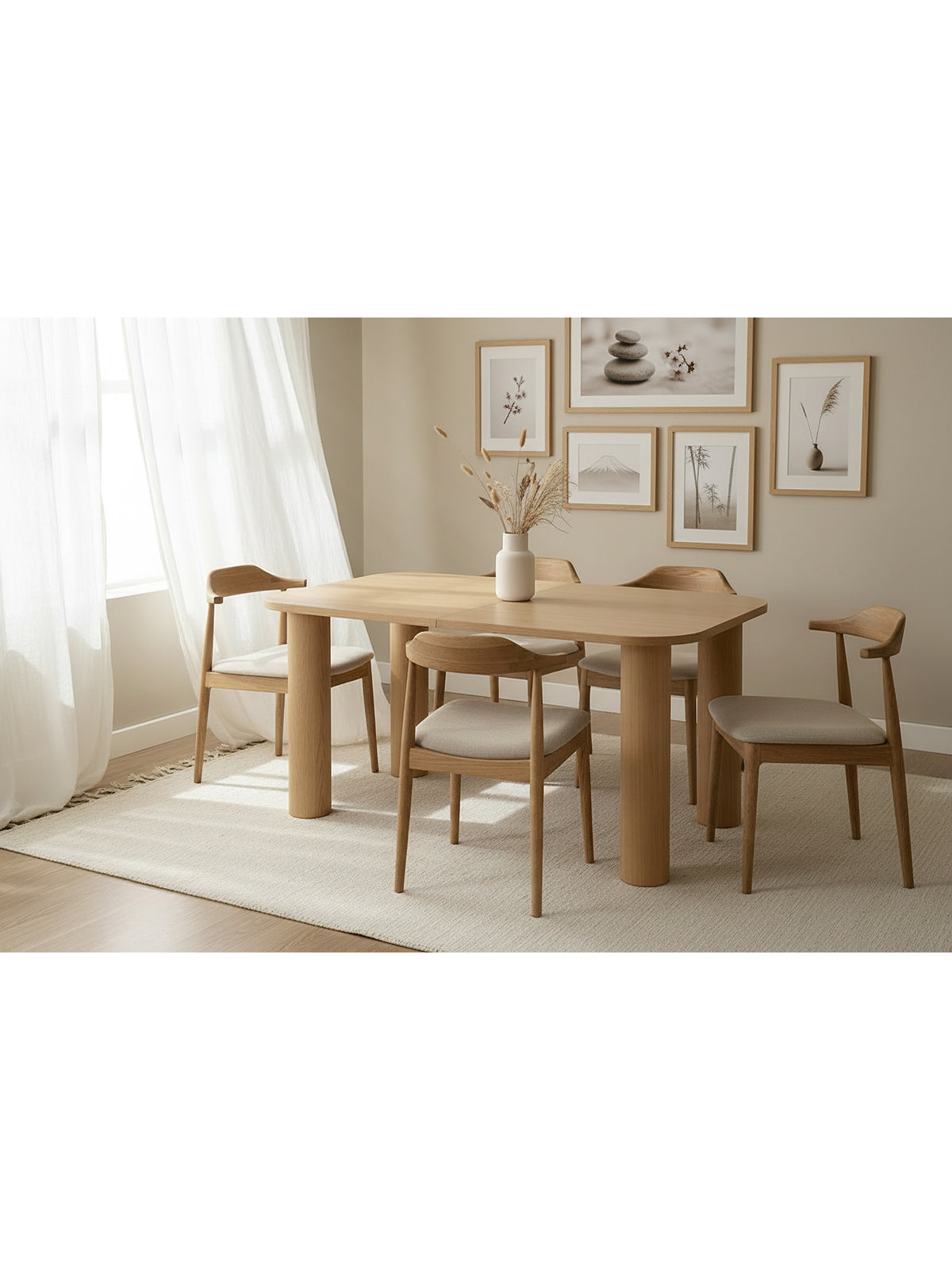 Masă extensibilă Gravon 160-240x100 cm culoare stejar natural pe fundal deschis