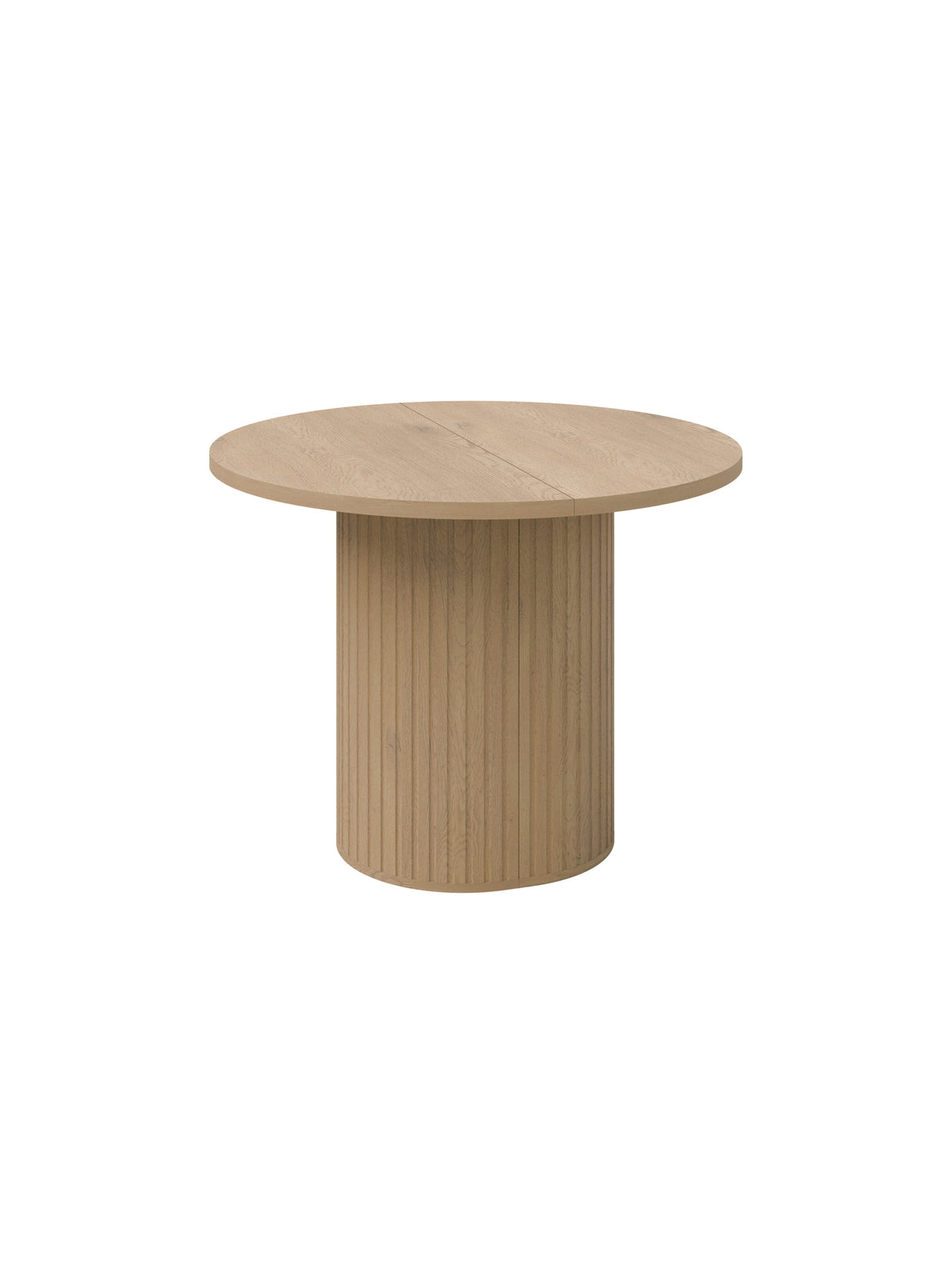 Masă rotundă extensibilă Lento 100 cm culoare stejar cremona cu picior zimțat