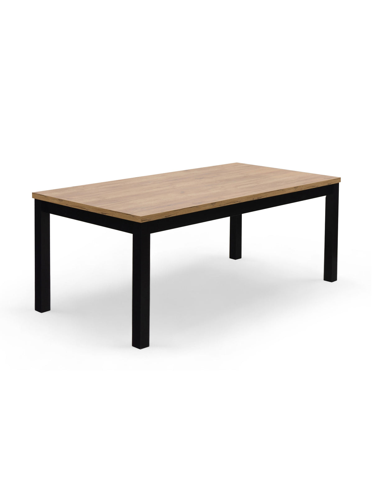 Masă extensibilă Werona 140-180x80 cm stejar craft picioare negre vedere laterală