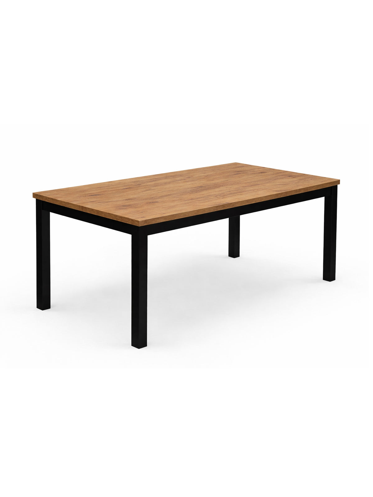 Masă extensibilă Werona 160-200x90 cm stejar wotan cu picioare negre, vedere frontală