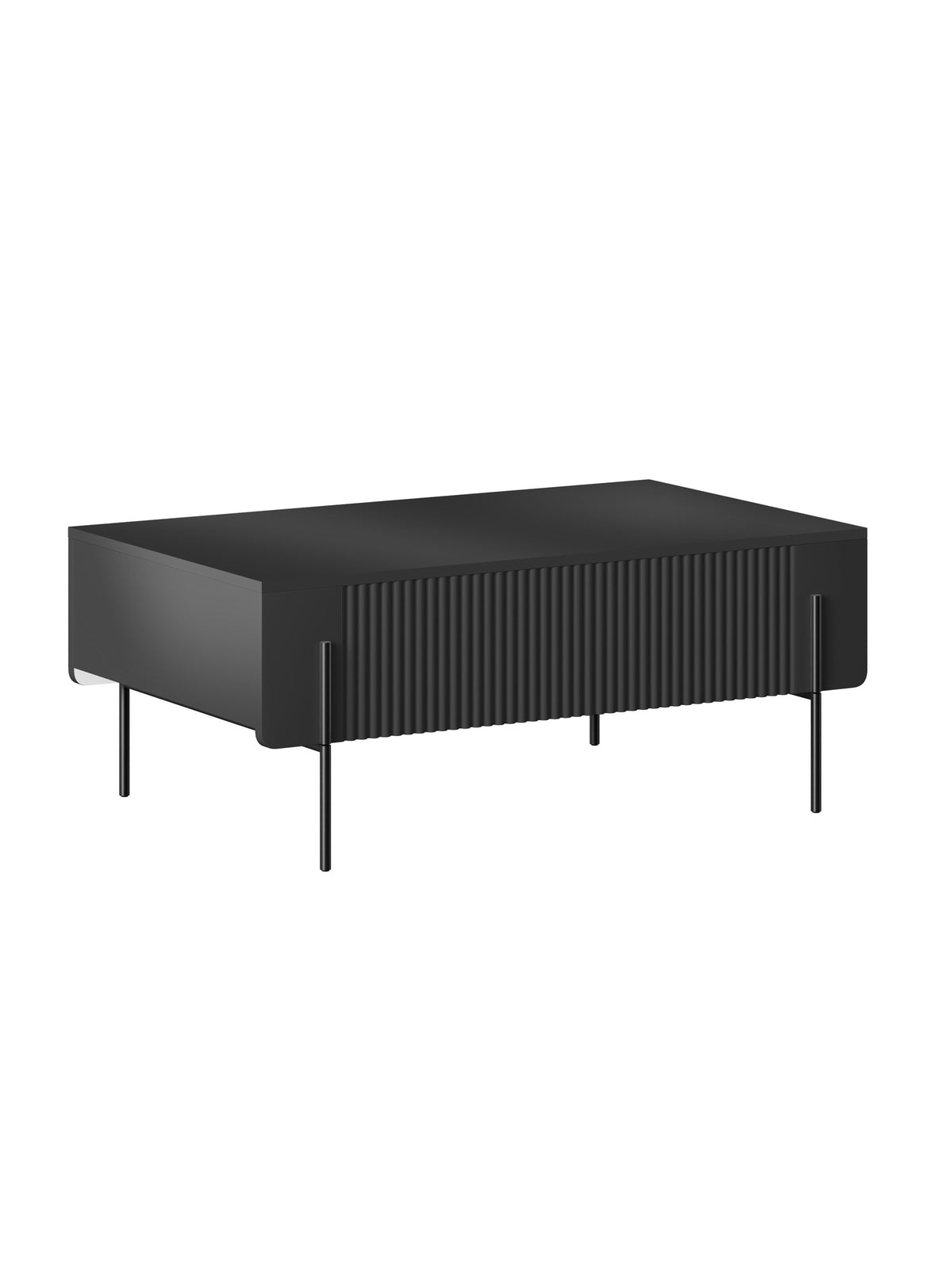 masă kawowy Malmi 100 cm cu sertare - negru mat / negru nozki