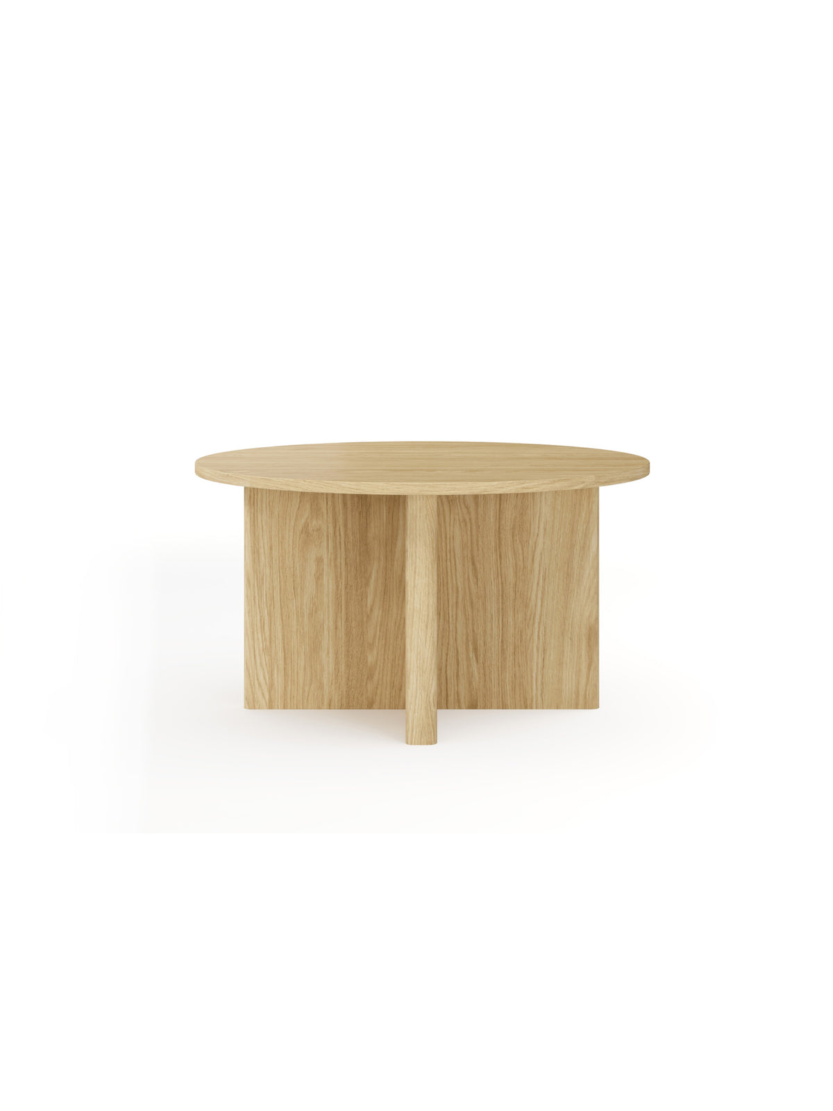 Masă de cafea rotundă Bellora 90 cm stejar uleiat, lemn deschis, design modern