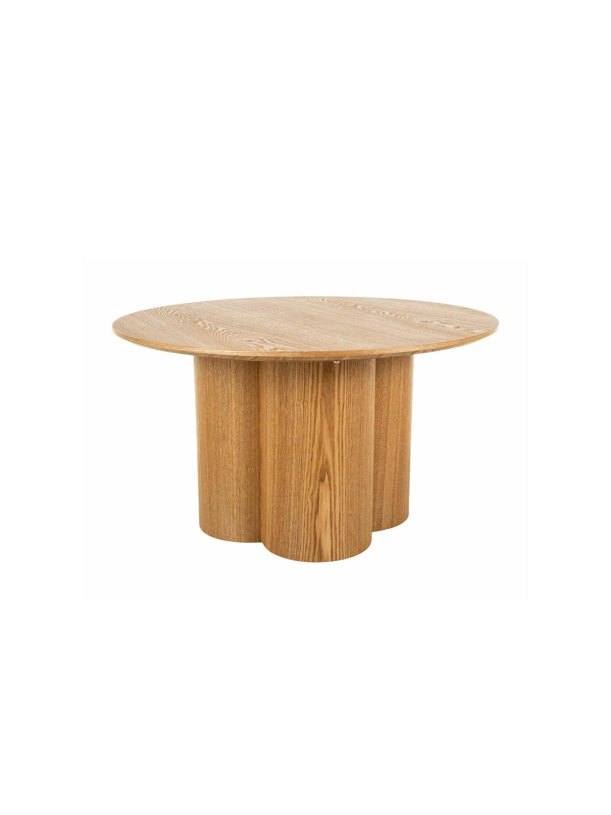 Măsuță de cafea rotundă Cylindus 80 cm stejar cu blat și picioare placate natural