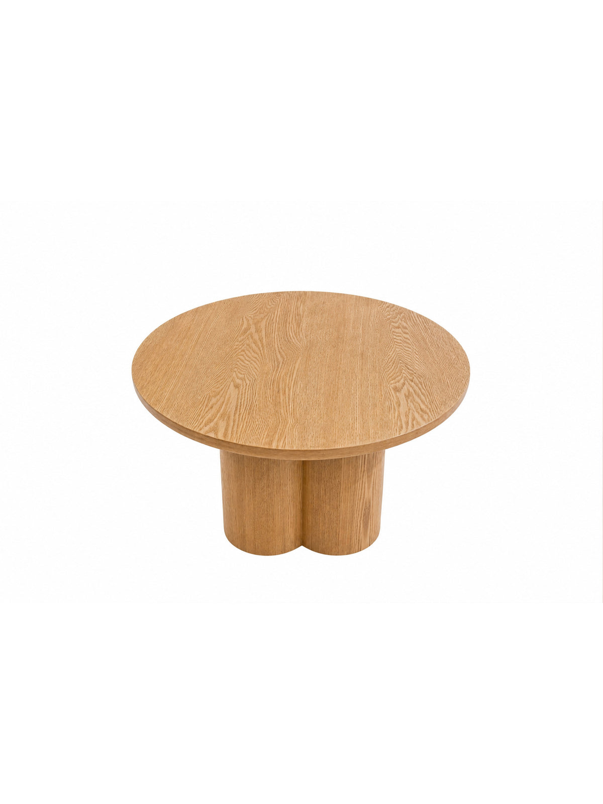 Masă de cafea rotundă Cylindus 80 cm stejar, design modern, vedere de sus
