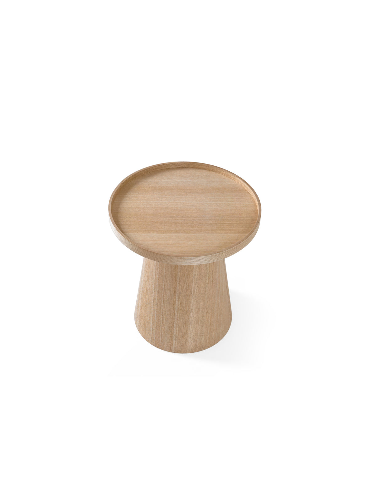 Măsuță de cafea rotundă Tiliana 45 cm culoare naturală lemn deschis, vedere de sus