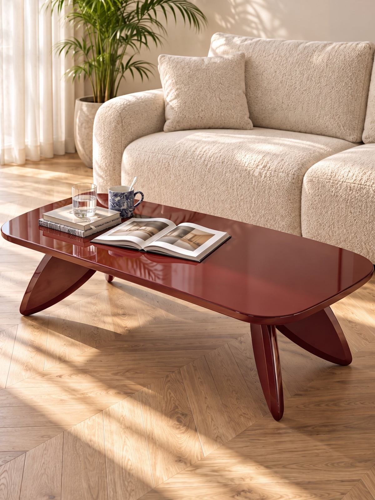 masă kawowy prostokatny Lumis 120 cm - burgundy