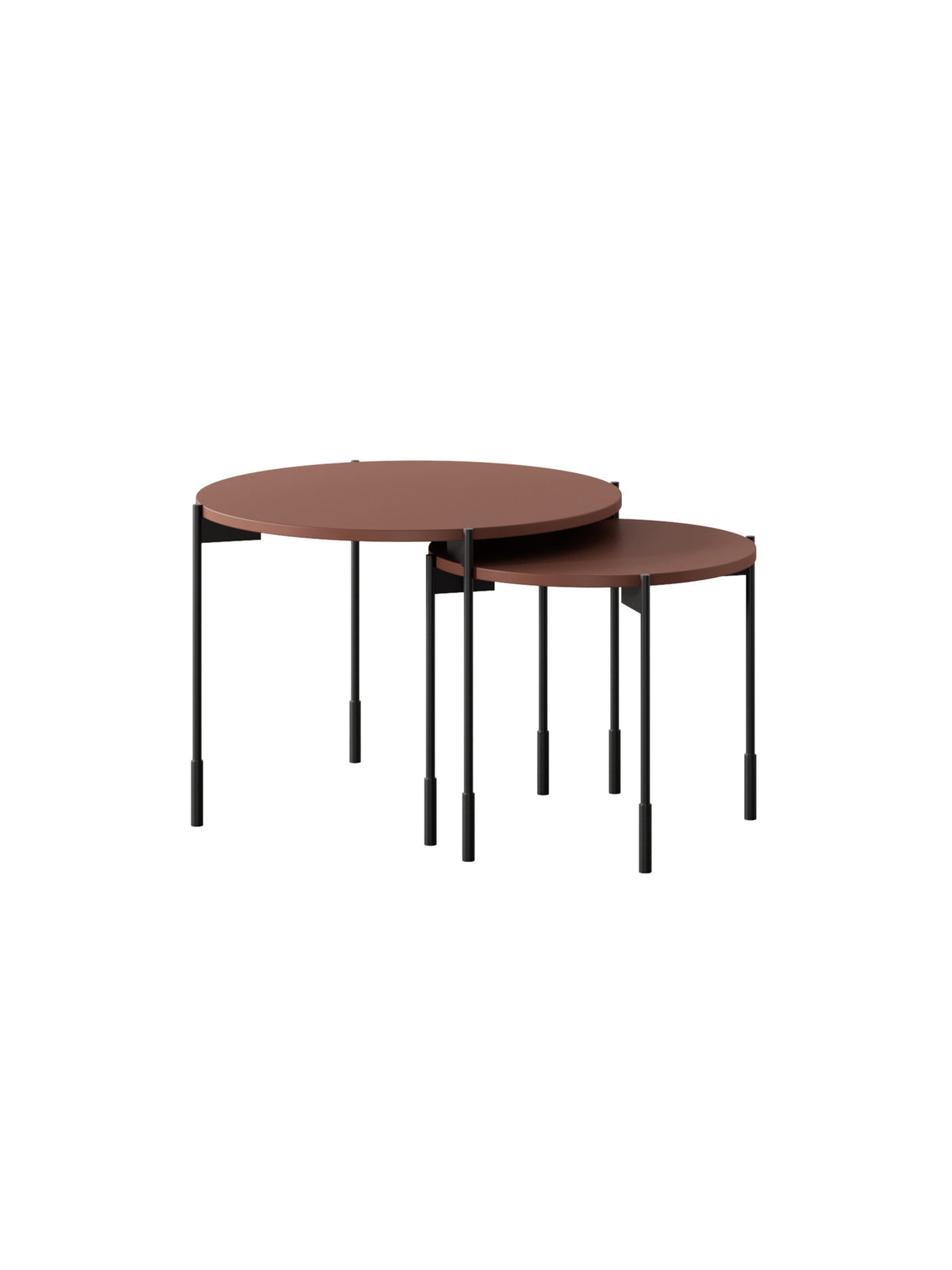 Stolik kawowy Sonatia 60 cm okrągły na metalowych nogach - burgund