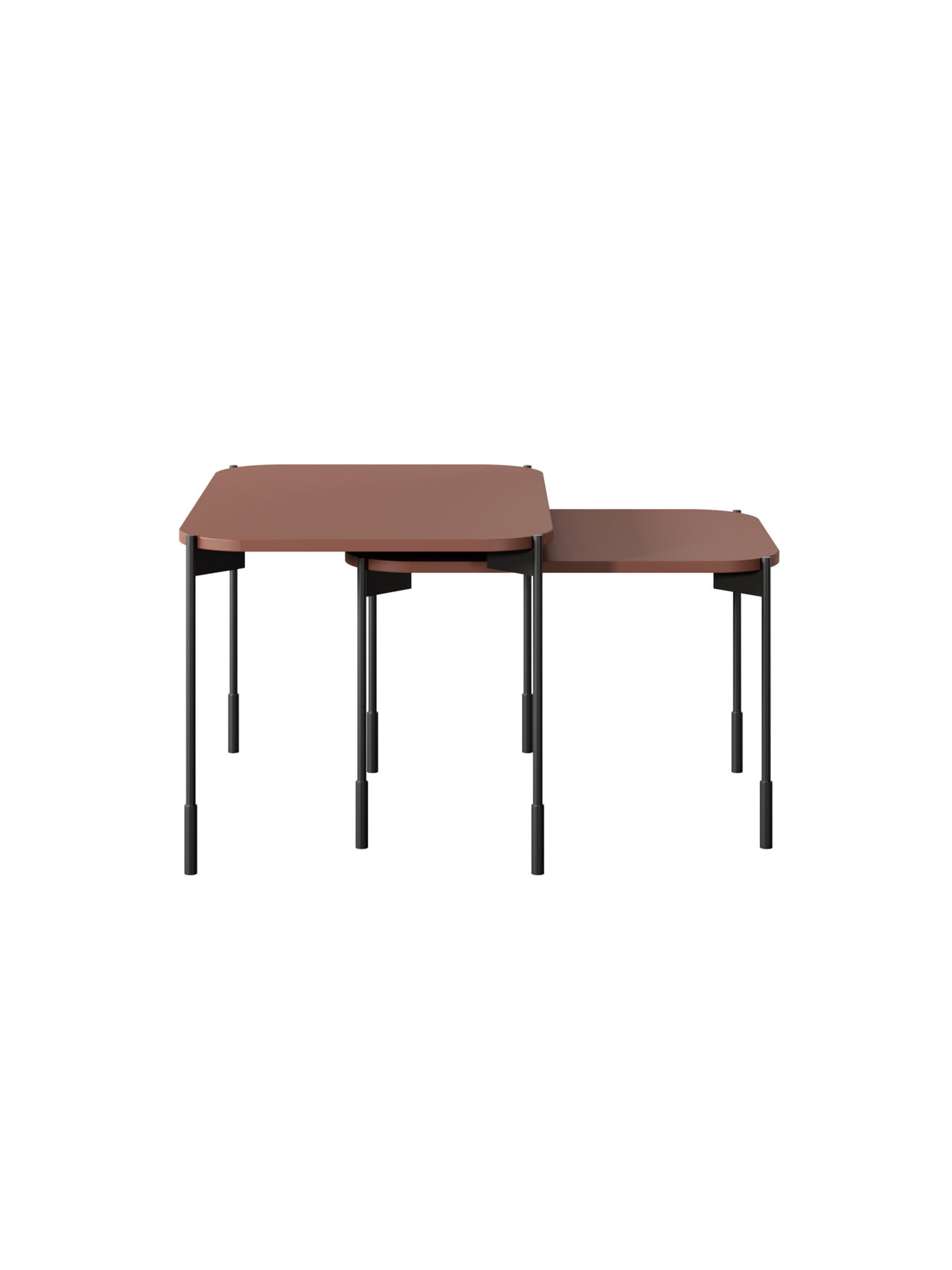 Stolik kawowy Sonatia 60 cm prostokątny na metalowych nogach - burgund