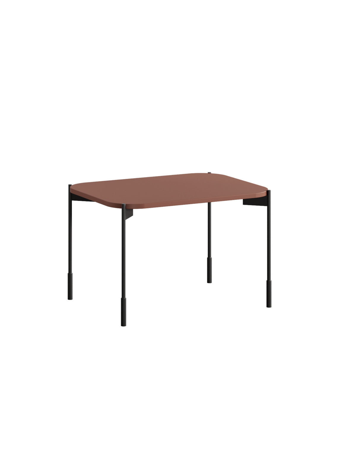 Stolik kawowy Sonatia 70 cm prostokątny na metalowych nogach - burgund