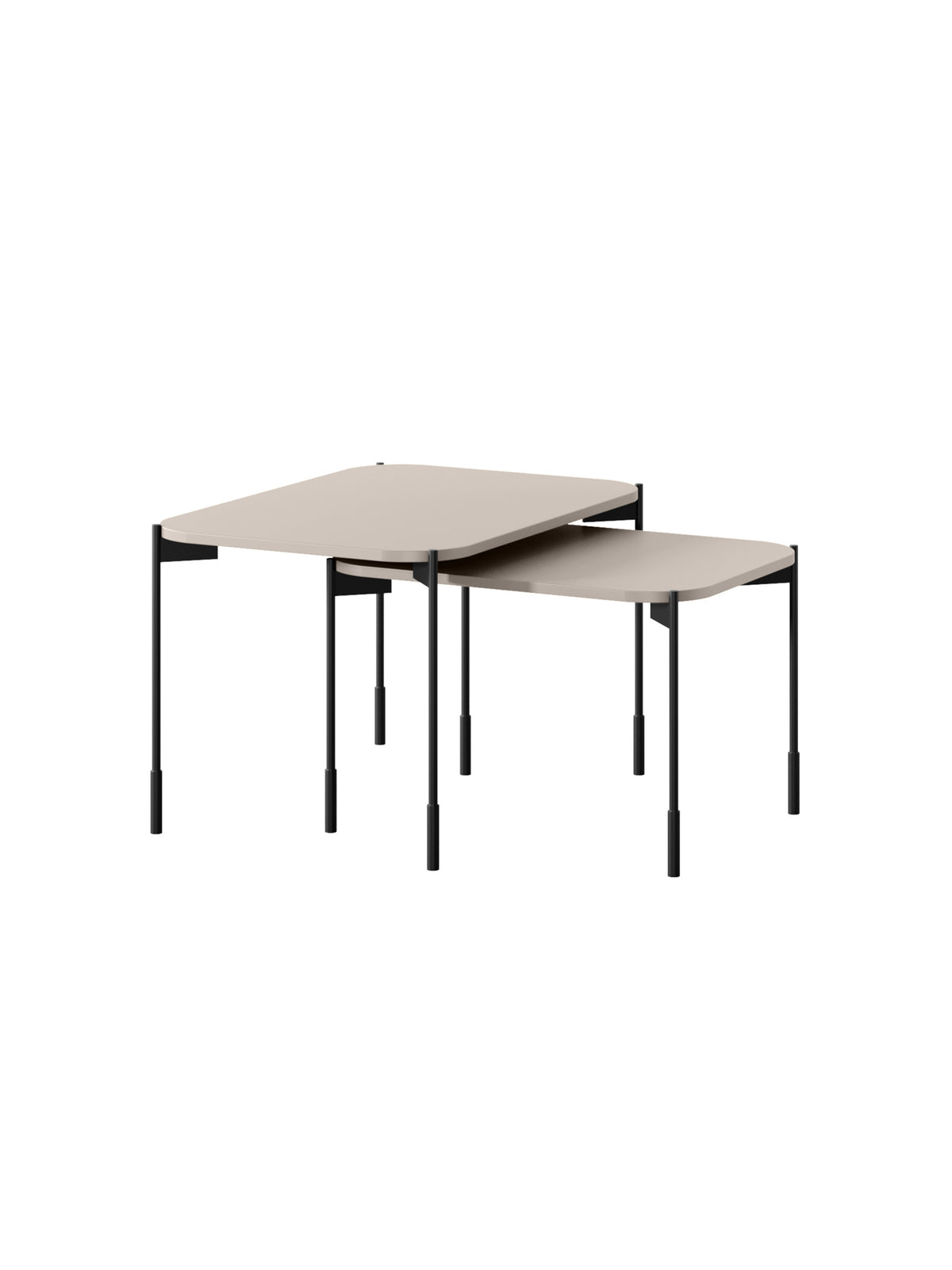 Stolik kawowy Sonatia 70 cm prostokątny na metalowych nogach - kaszmir