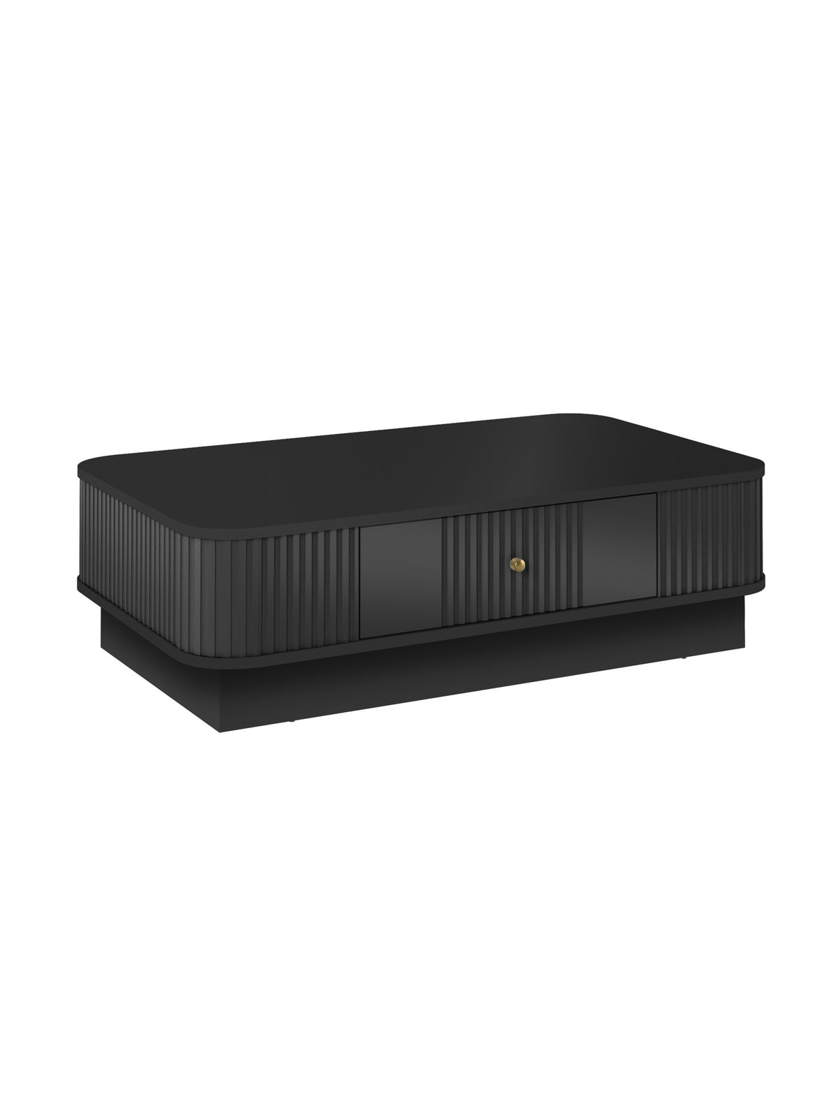 masă kawowy Vesper 103x60 cm z szuflada na cokole - negru / auriu uchwyt