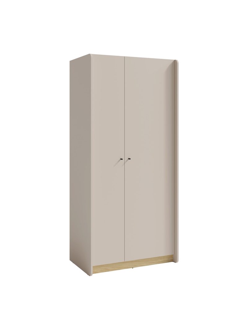 Dulap Fiorenza 90 cm bej nisipiu cu stejar uleiat, cu două uşi