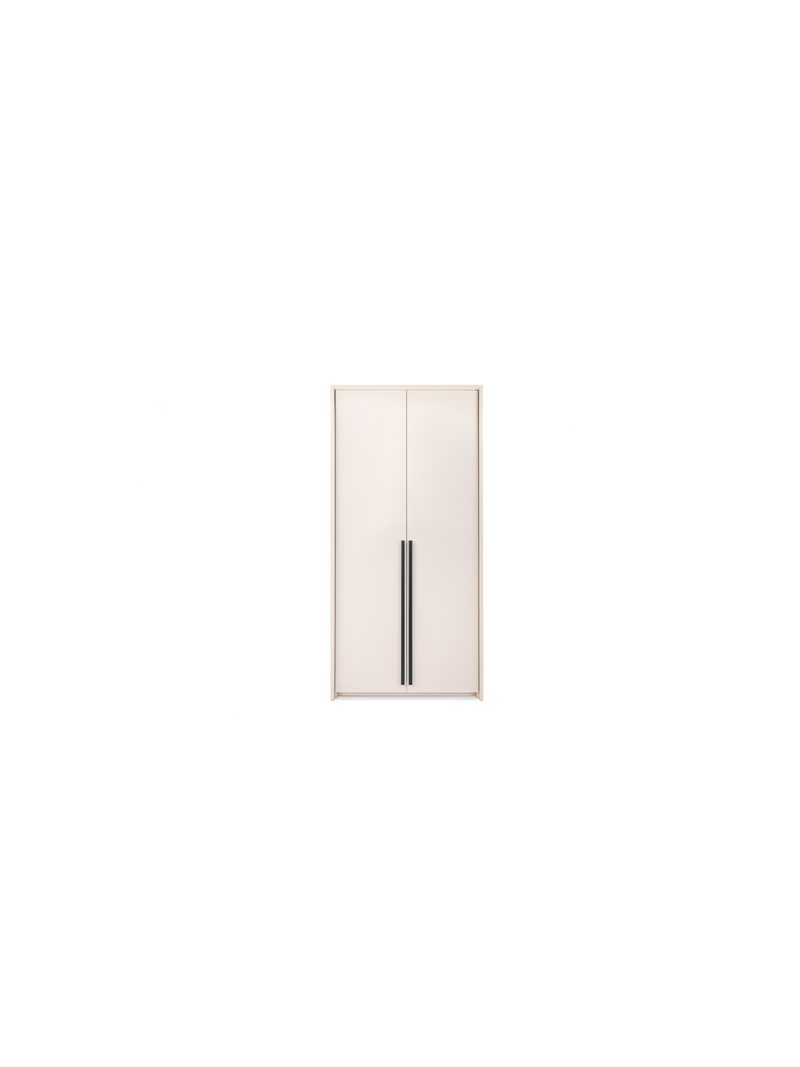 Dulap cu două uși Norevia 105 cm bej cu mânere simple, vedere frontală