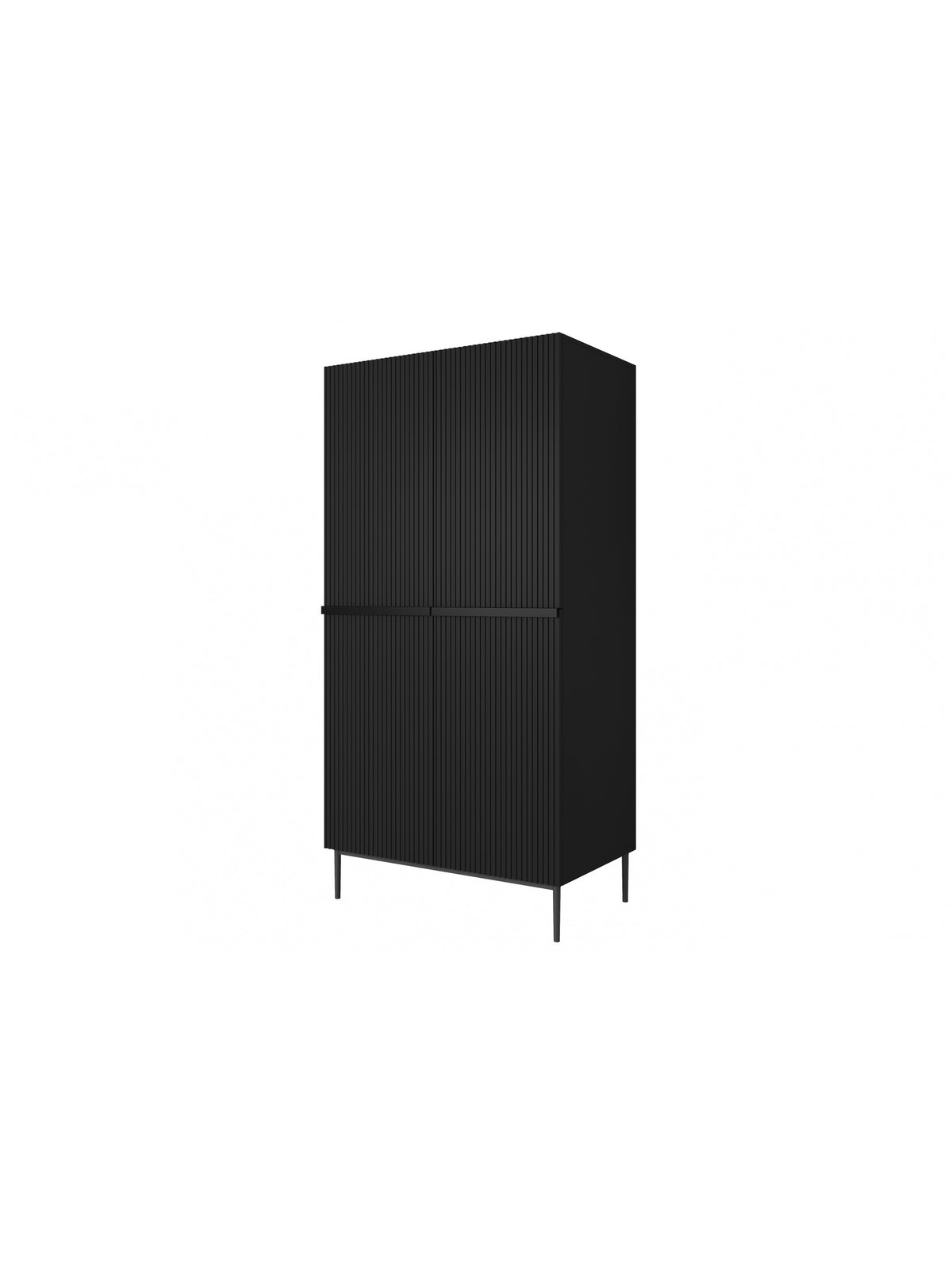 dulap Nicole 100 cm z drazkiem - negru mat / negru nozki