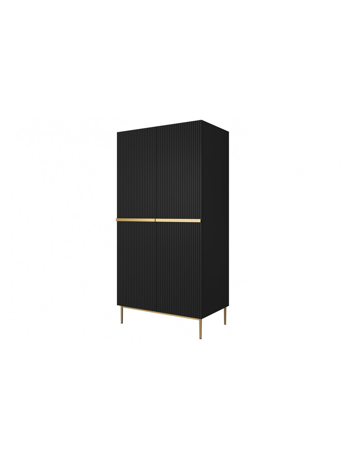 dulap Nicole 100 cm z drazkiem - negru mat / zlote nozki
