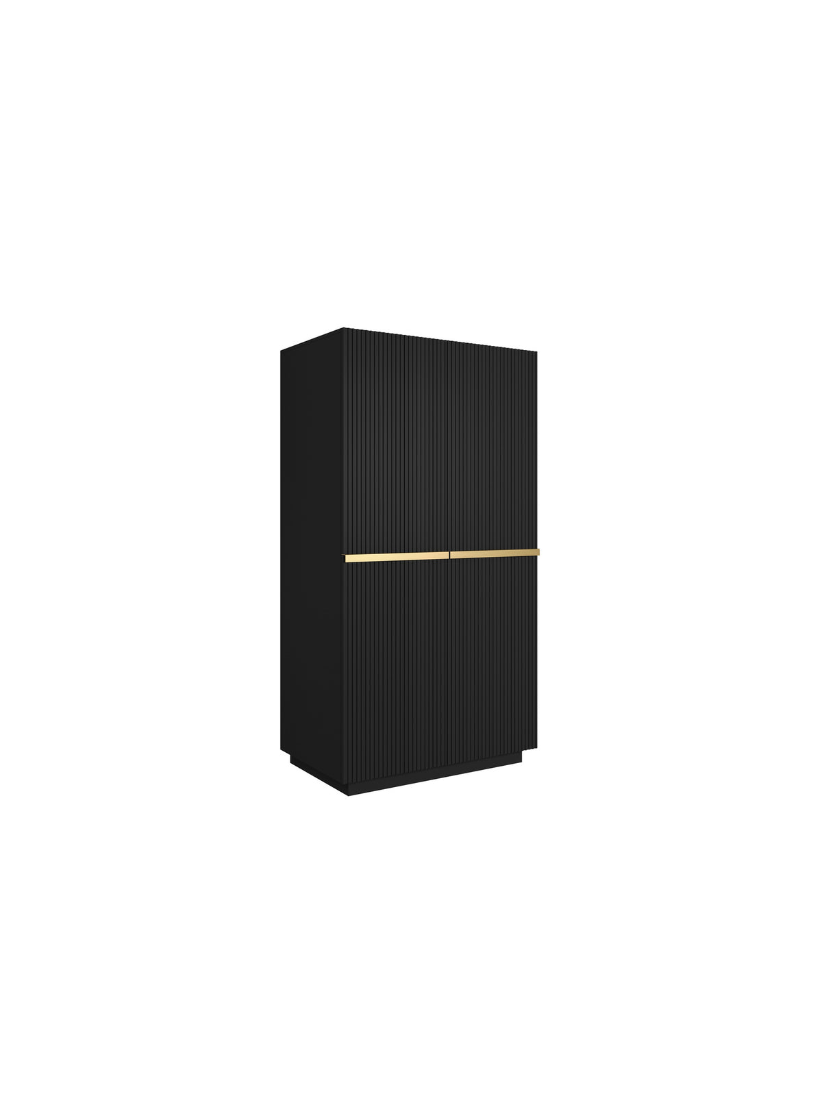 dulap Nicole 100 cm cu sertare - negru mat / zlote Mânere
