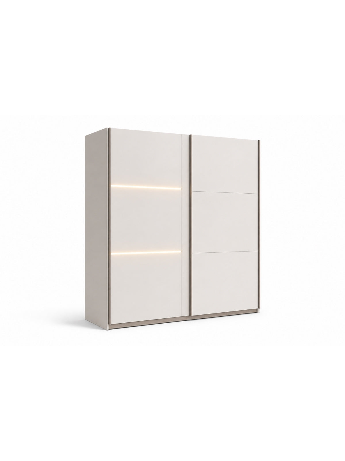 Dulap cu uși glisante Tanis 200 cm kasmir cu iluminare LED, vedere frontală