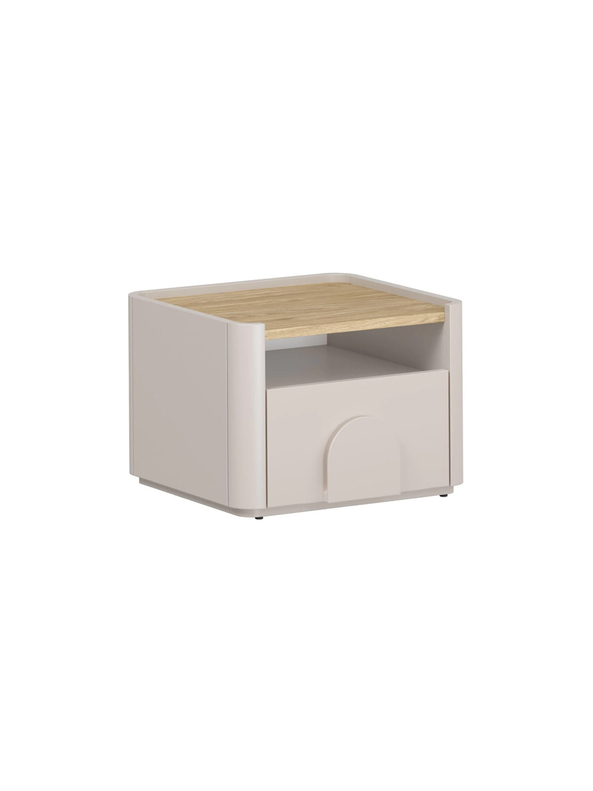 Noptiere Amilio casmir cu un sertar și blat din stejar uleiat, 50 cm