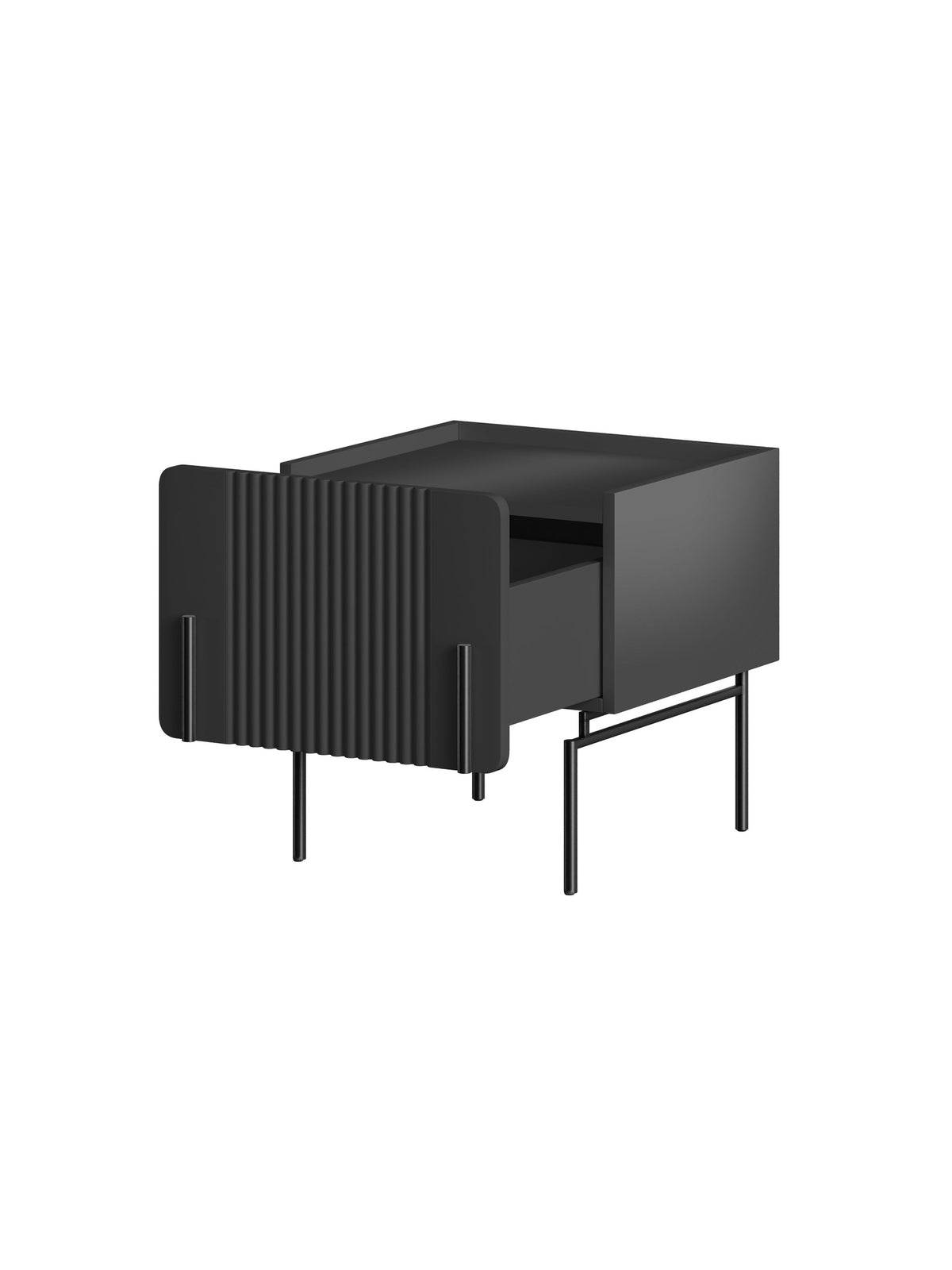 Szafka noapte Malmi z szuflada 45 cm - negru mat / negru nozki