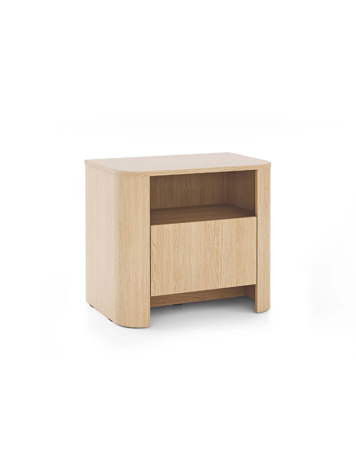 Noptiere Sorrenti 58 cm cu un sertar și ușă, culoare stejar vicenza