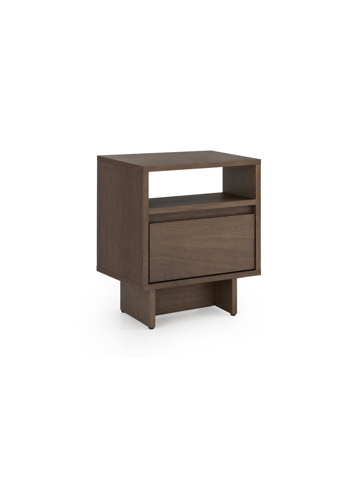 Noptiere Zolia 40 cm nuc elegant cu sertar pe postament, stil modern organic