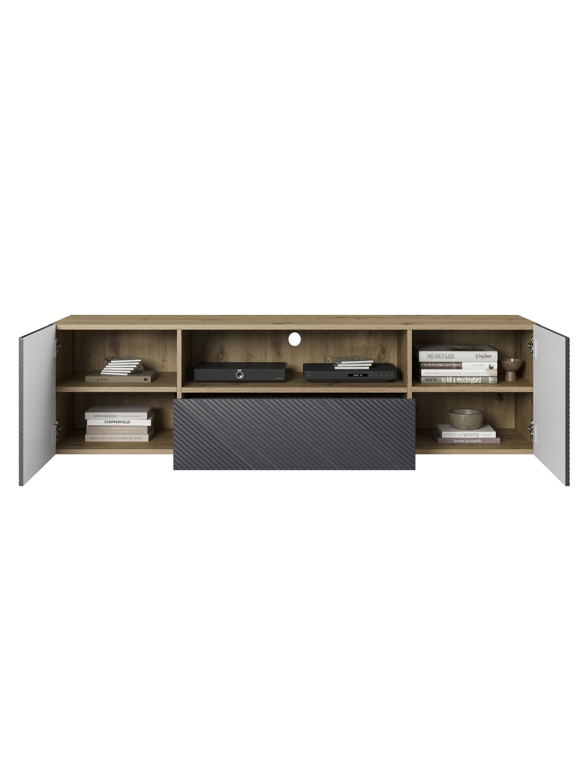 Dulap TV Asha 167 cm suspendată cu sertar i wneka - artisan / rivier stone mat