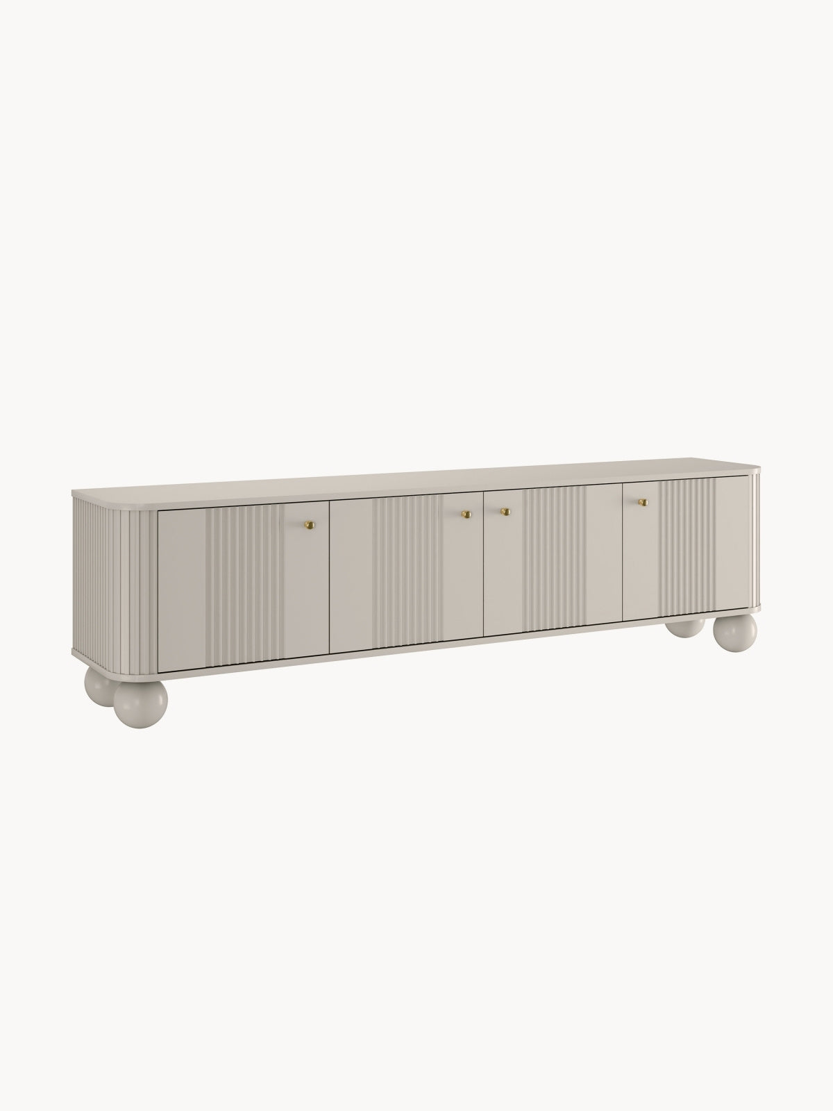 Dulap TV Vesper 4D 187 cm - cașmir / zlote Mânere / Picioare kule