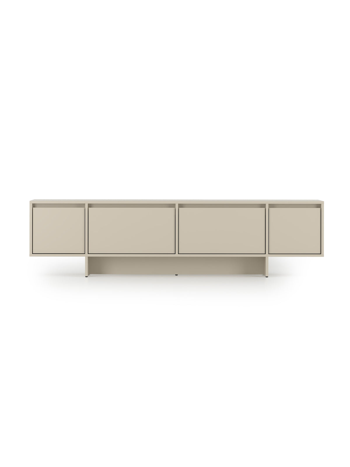 Dulap RTV Zolia 180 cm casmir cu patru fronturi netede pe soclu