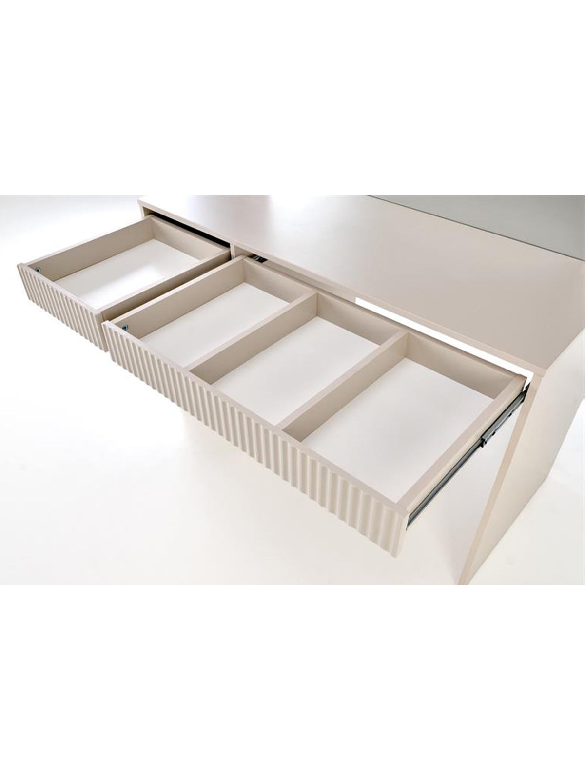 Masă de toaletă Velinio 120 cm casmir cu LED oglindă și 5 sertare