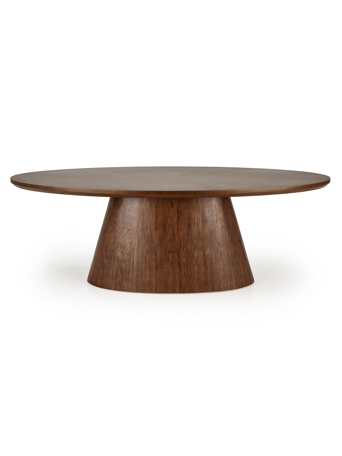 Masă ovală Lunver 220x98 cm nuc, lemn închis la culoare, design modern