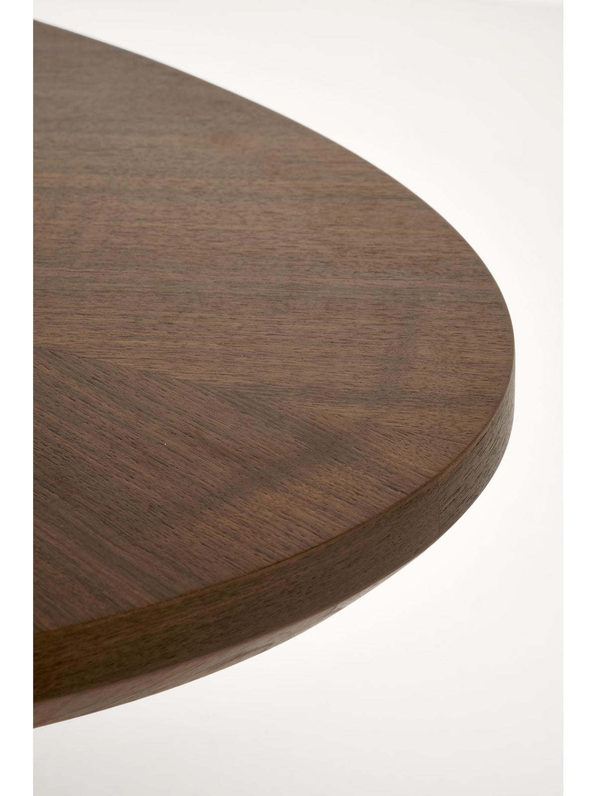 Masă ovală Lunver 220x98 cm culoare nuc, detaliu blat masă