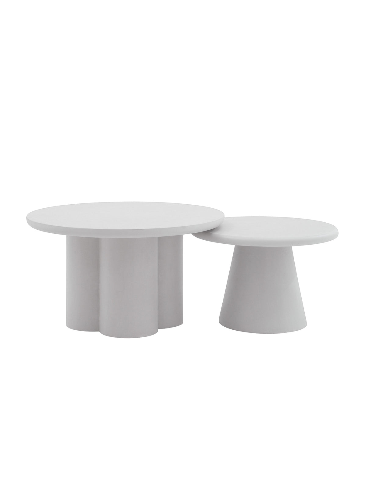 Set de mese de cafea rotunde Clav 60 cm și Cylindus 80 cm culoare gri deschis