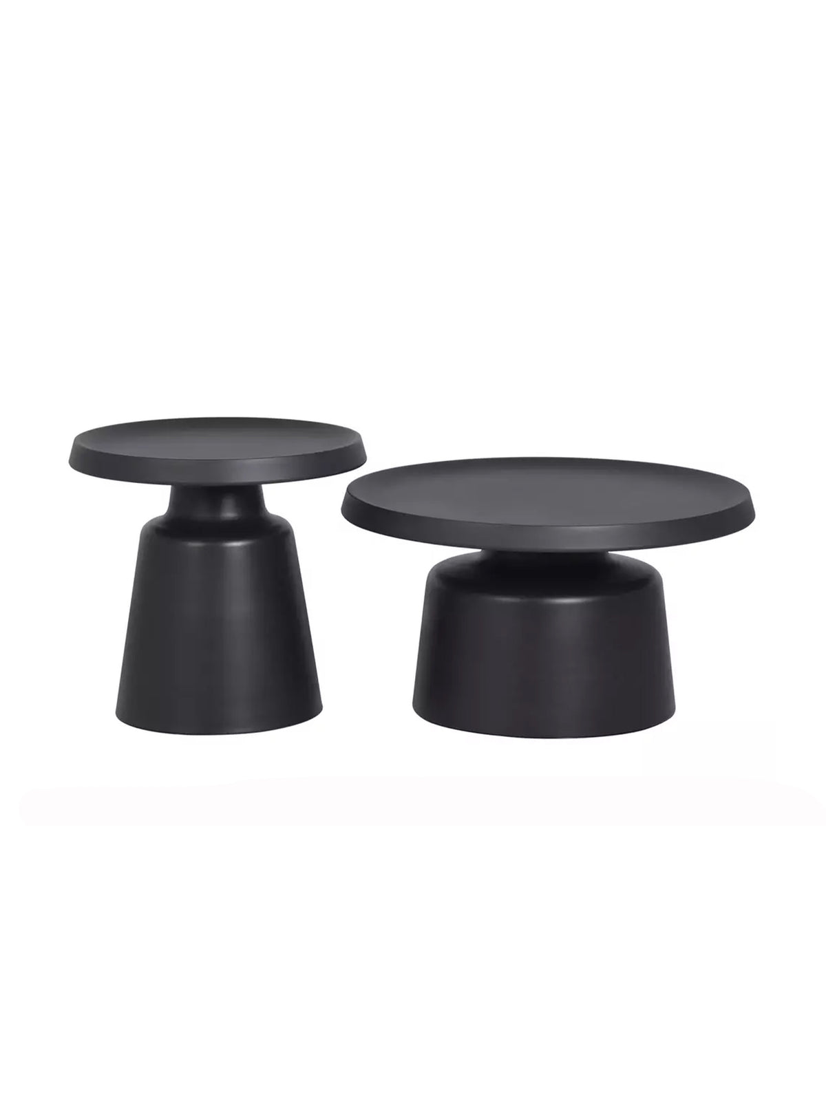 Set de mese de cafea Nerox negre mate, blat și cadru metalic, design modern