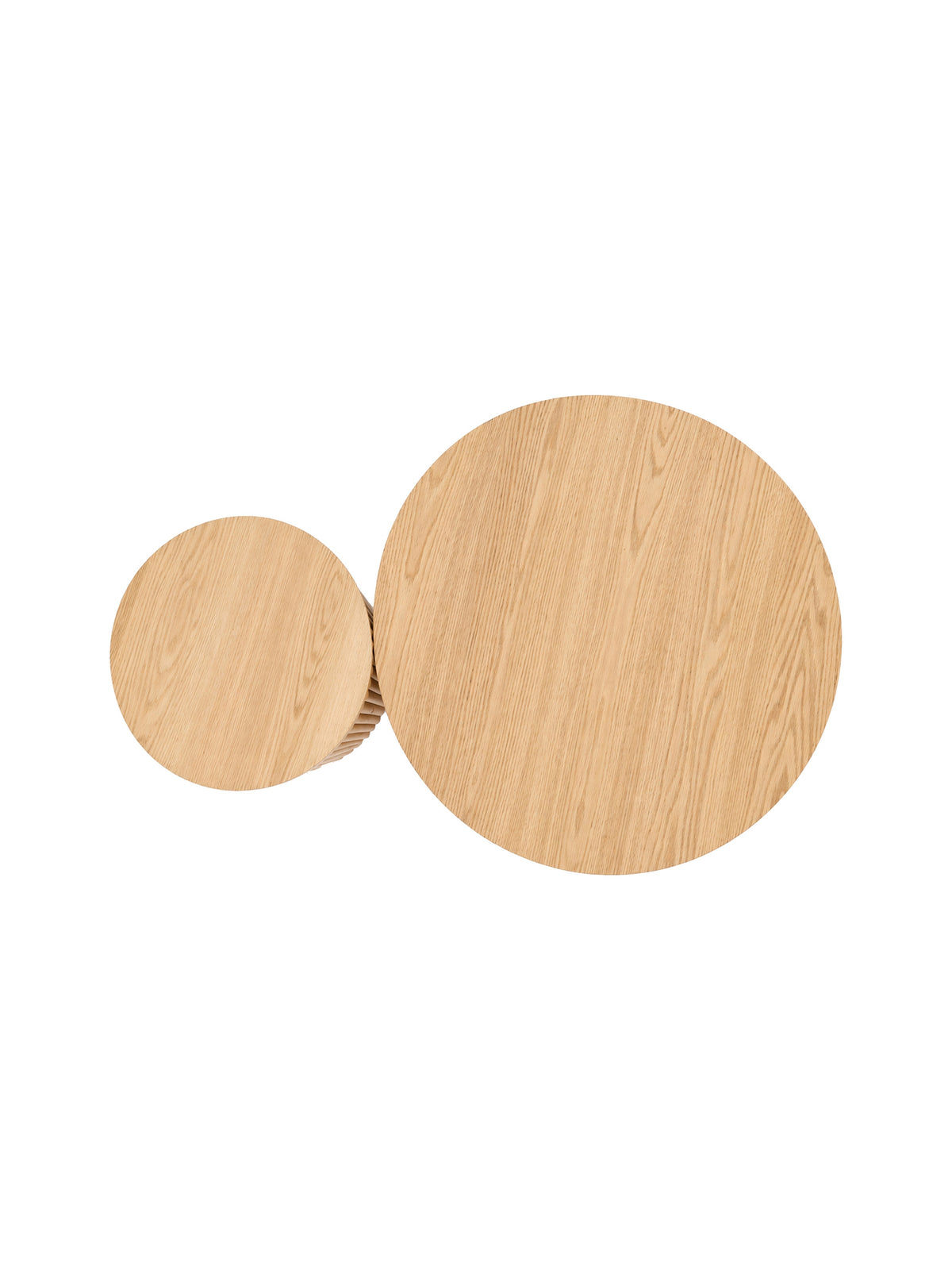 Set 2 măsuțe de cafea rotunde Tamis 80 și 40 cm, lemn natural deschis