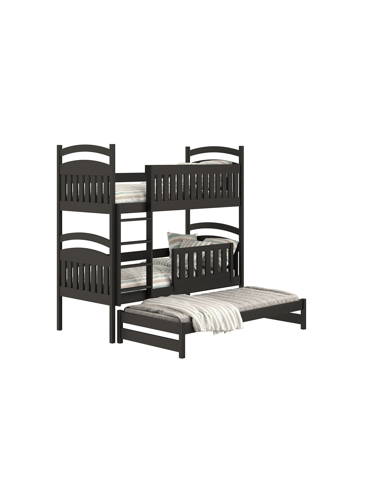 Pat dormitor Amely 80x180 negru cu partea de jos extensibilă