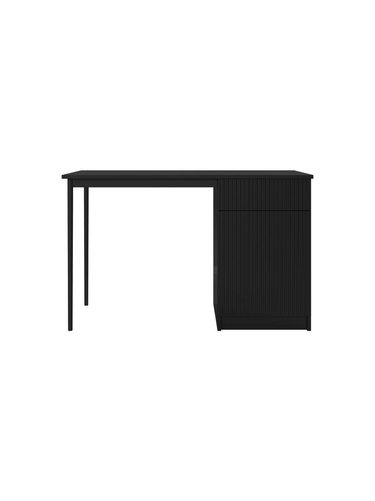 birou de scris Nicole 120 cm cu sertar - negru mat / negru nozki (wolnostojace)