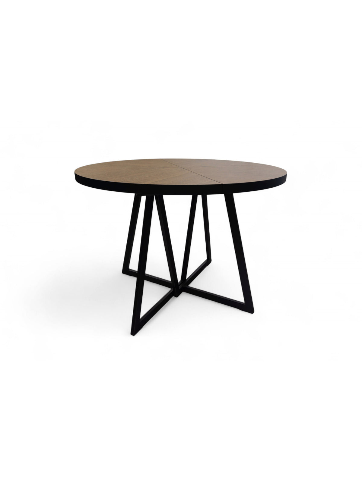 Masă rotundă Cedrus Rozeta 95 cm cu blat dąb belmont și cadru metalic negru