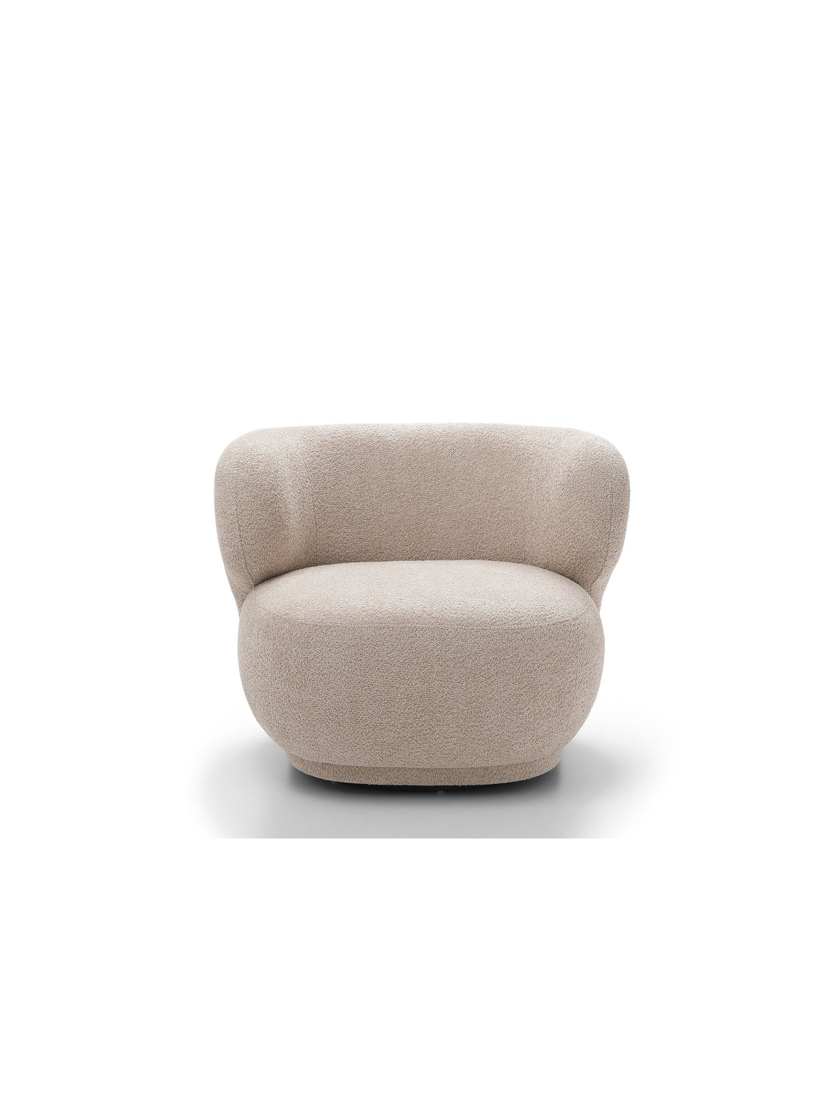 Fotoliu de relaxare Skindi rotativ în material boucle bej Catch Me 02, vedere frontală