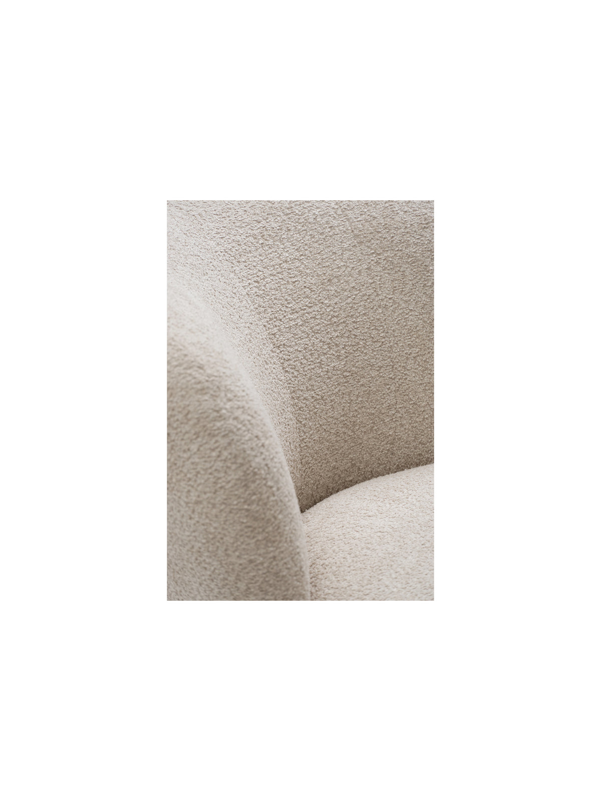 Fotoliu de relaxare rotativ Hygga cu tapițerie bej boucle Catch Me 02, detaliu material