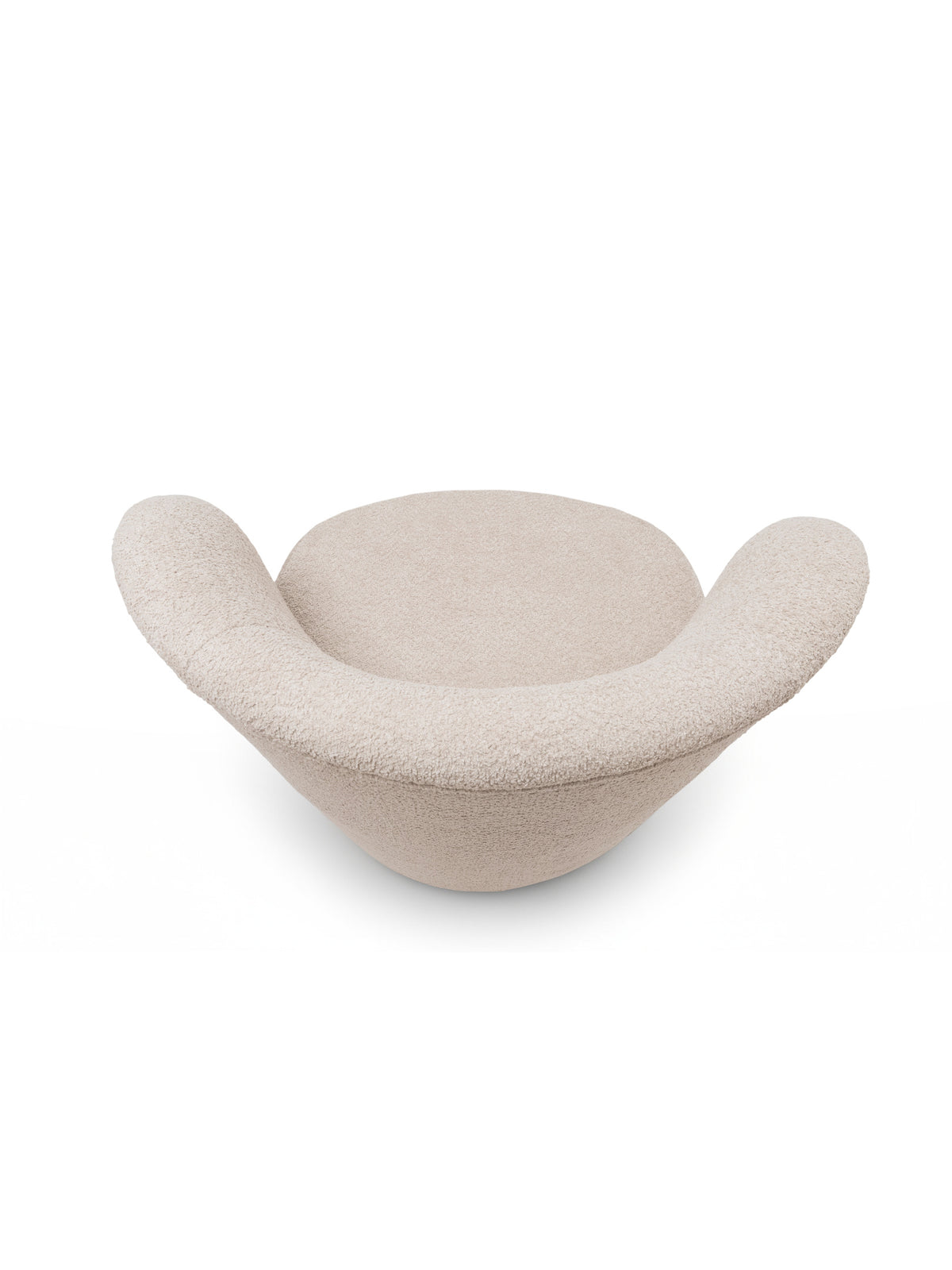 Fotoliu de relaxare Cocoon bej din material boucle Catch Me 02, cu spătar lat