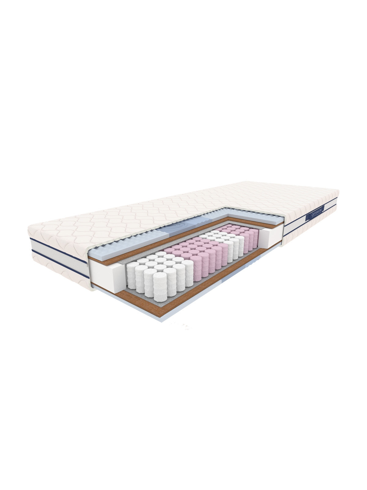 Saltea cu arcuri și cocos Obsydian 160x200 cu husă Bamboo și vedere secțiune