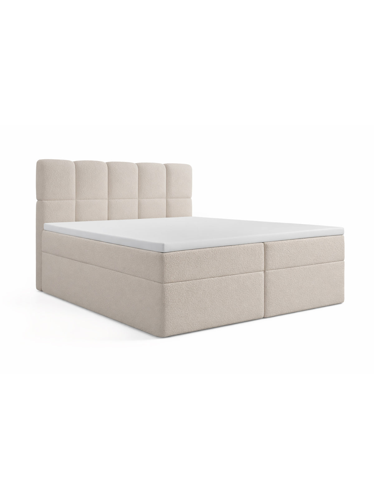 Pat continental Carello 160x200 bej cu spații de depozitare
